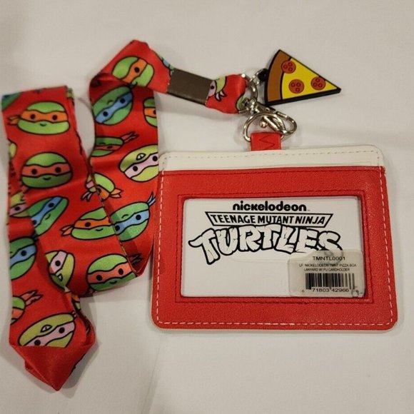 Loungefly Teenage Mutant Ninja Turtles Pizza Box Lanyard ID Holder NEW - Picture 7 of 10